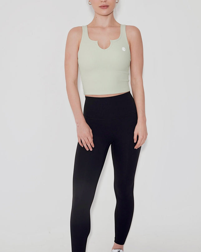 I Am Self Love Ribbed Quick-Dry Butter Mint Green Tank