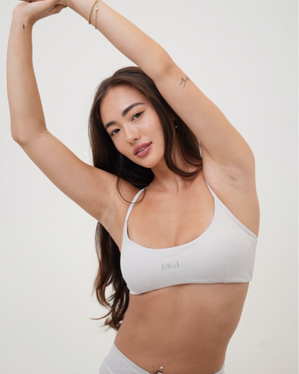 My Time Is Divine Lime White Cross-Back Butter Soft Bra