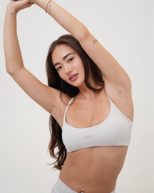 My Time Is Divine Lime White Cross-Back Butter Soft Bra