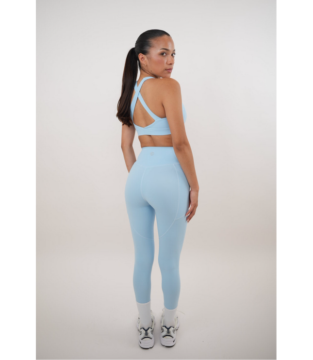 I Am Glowing Sky Blue Quick Dry Butter Legging