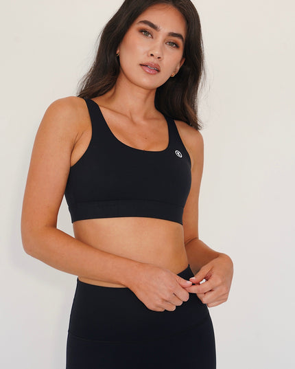 I am Beautifully Radiant Quick Dry Black Sports Bra