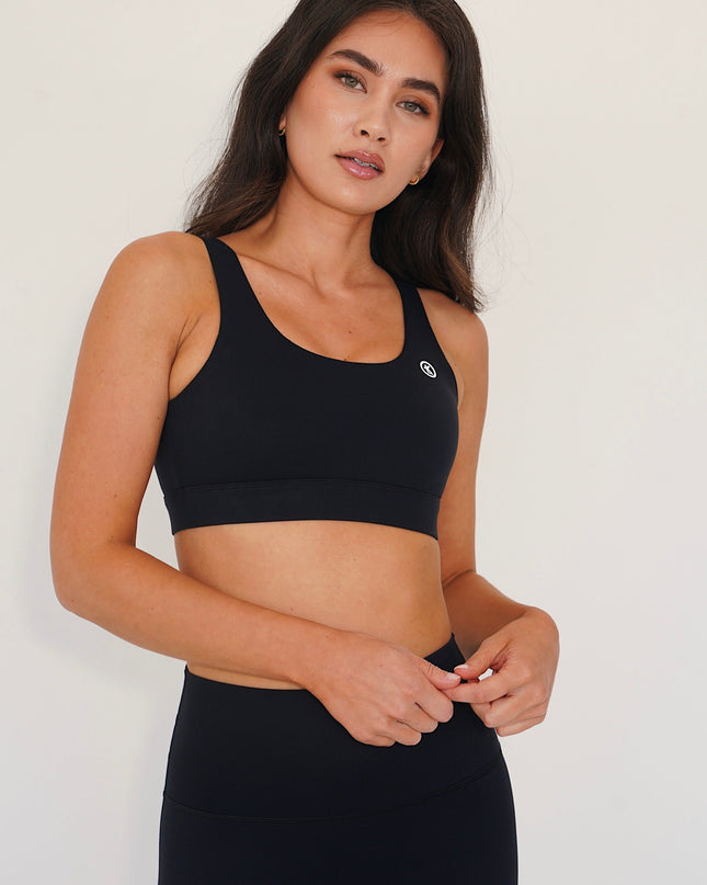 I am Beautifully Radiant Quick Dry Black Sports Bra
