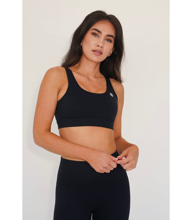 I am Beautifully Radiant Quick Dry Black Sports Bra