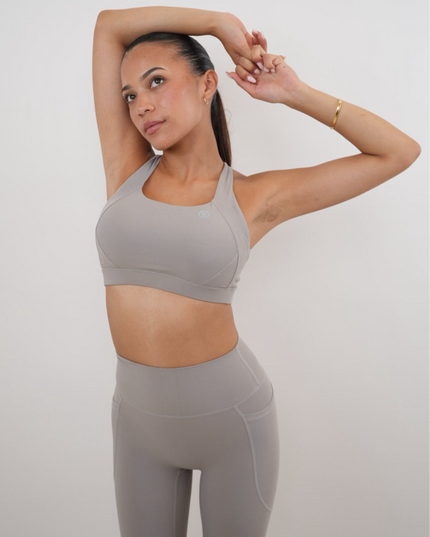 I Am Glowing Frosty Gray Quick Dry Butter Bra