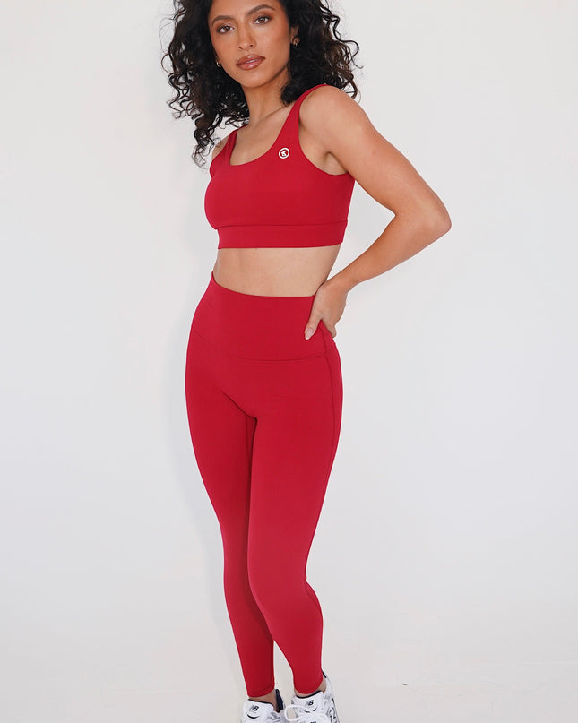I am Beautifully Radiant Quick Dry Red Yoga Legging