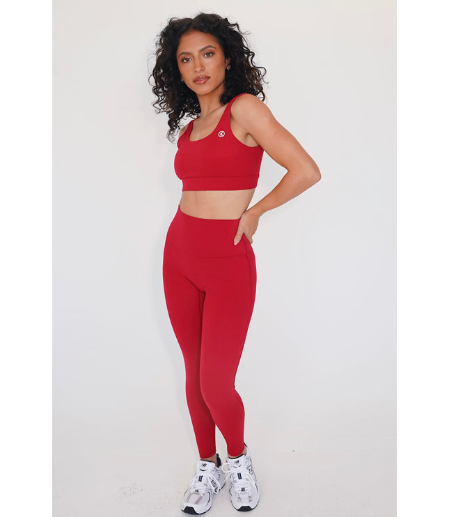 I am Beautifully Radiant Quick Dry Red Yoga Legging