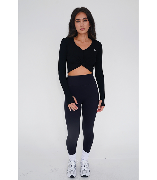 I Release Doubt Buttery Soft Black Long Sleeve Crop Top