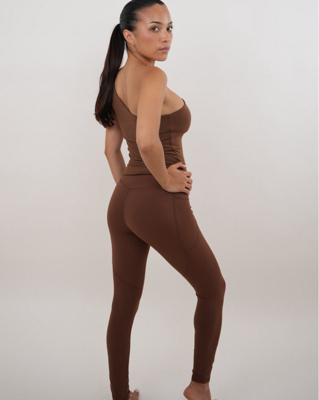 I Am Wealthy Brown Comfort Stretch Legging