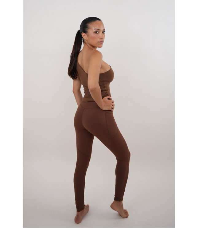 I Am Wealthy Brown Comfort Stretch Legging
