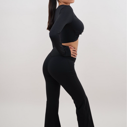 I Am Present Black Stretch Flare Legging