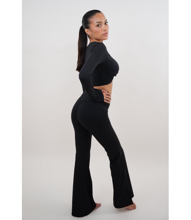 I Am Present Black Stretch Flare Legging