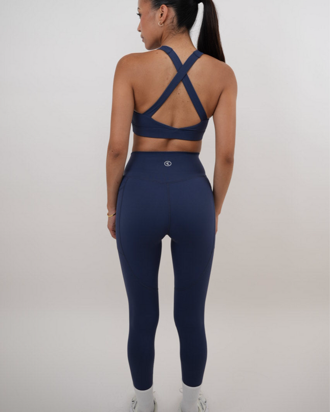 I Am Glowing Navy Blue Quick Dry Butter Legging