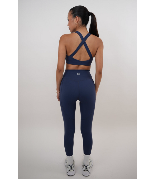 I Am Glowing Navy Blue Quick Dry Butter Legging