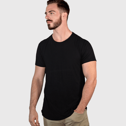 Bamboo Swift Curve-Hem Tee - Black
