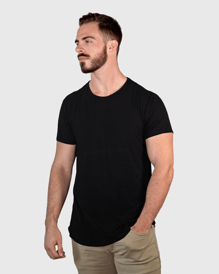 Bamboo Swift Curve-Hem Tee - Black