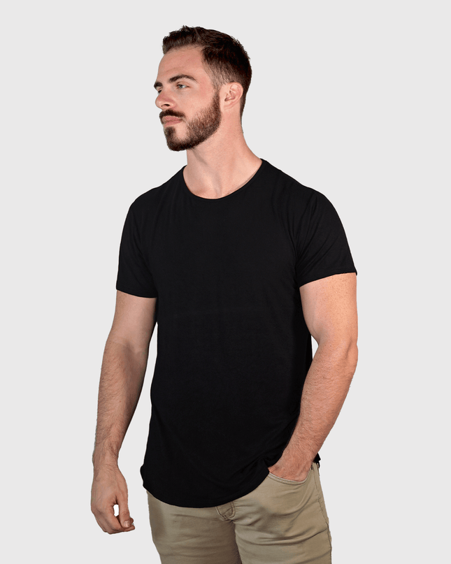 Bamboo Swift Curve-Hem Tee - Black