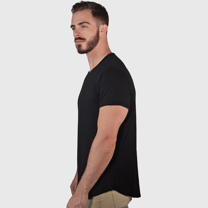 Bamboo Swift Curve-Hem Tee - Black