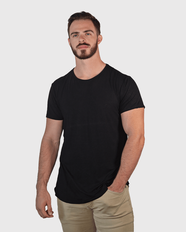 Bamboo Swift Curve-Hem T-Shirt - Sandstone