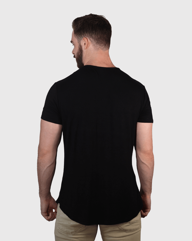 Bamboo Swift Curve-Hem Tee - Black