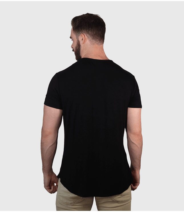 Bamboo Swift Curve-Hem Tee - Black