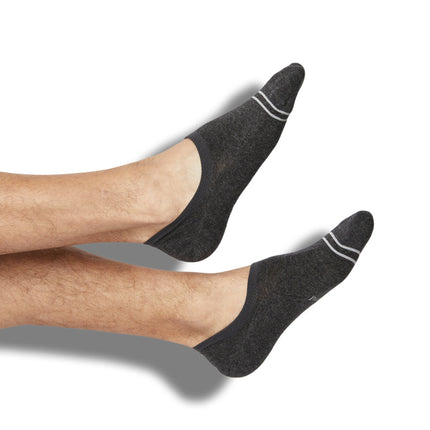 Charcoal Cotton No Show - 3 Pack