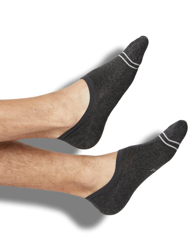 Charcoal Cotton No Show - 3 Pack