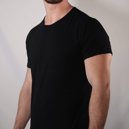 Bamboo Swift Curve-Hem Tee - Black