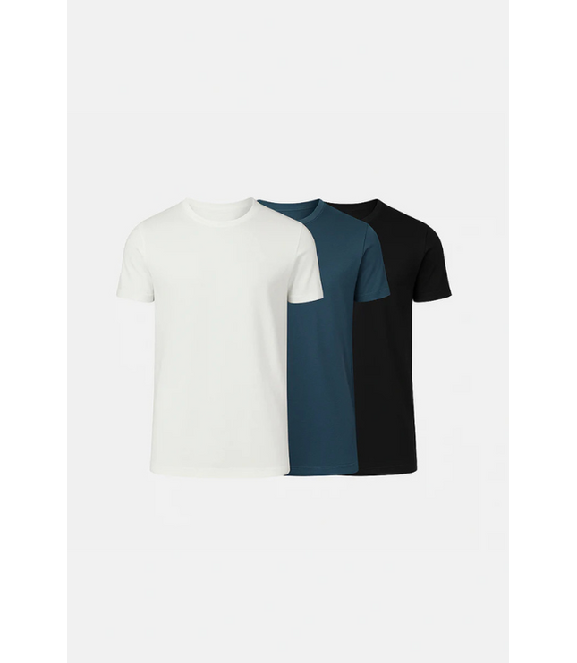 Buki Cinqo Tech Tee 3-Pack - White/Blue Night/Black