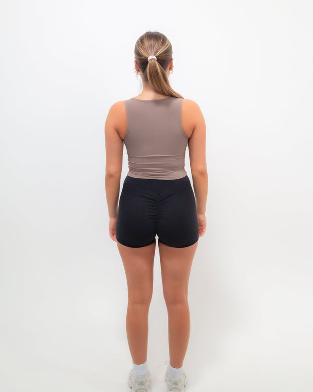 I Am Self Love Ribbed Quick-Dry Butter Taupe Tank