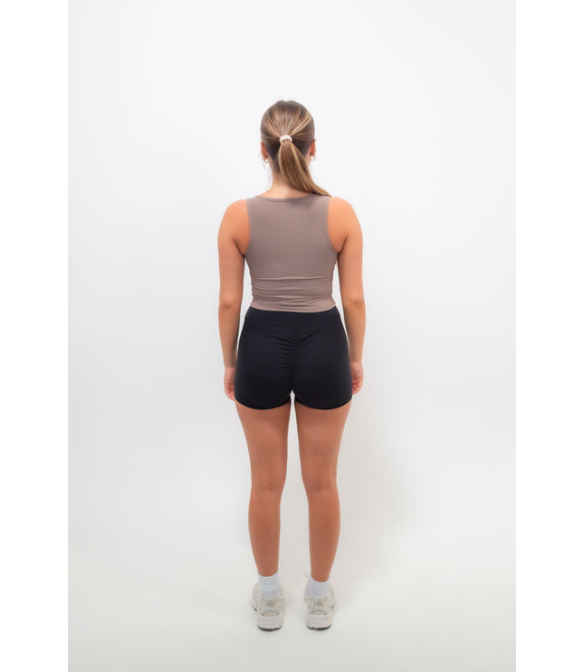 I Am Self Love Ribbed Quick-Dry Butter Taupe Tank