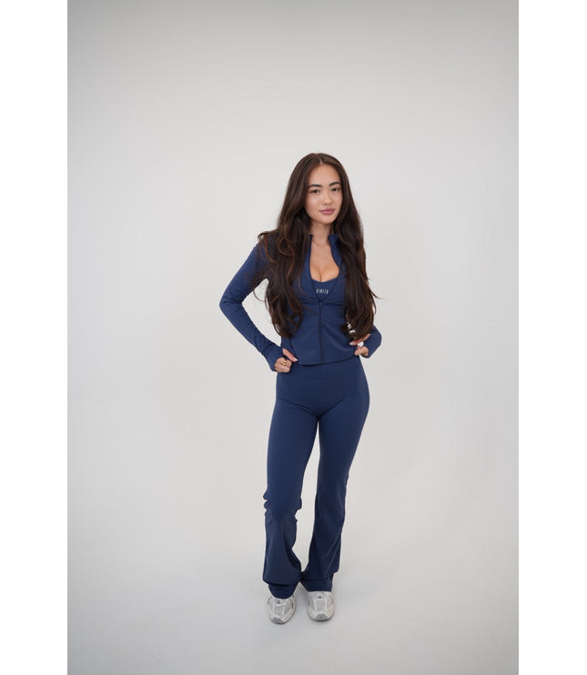 I Live in Luxury Navy Blue Flare Pant