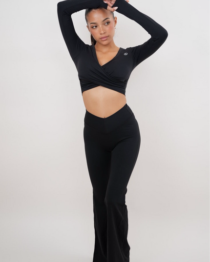 I Am Present Black Stretch Flare Legging