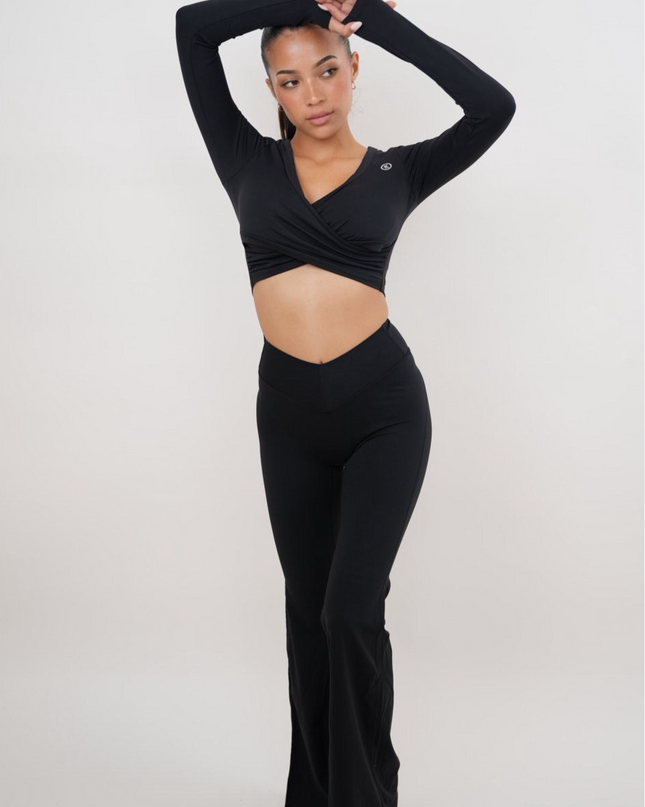 I Am Present Black Stretch Flare Legging