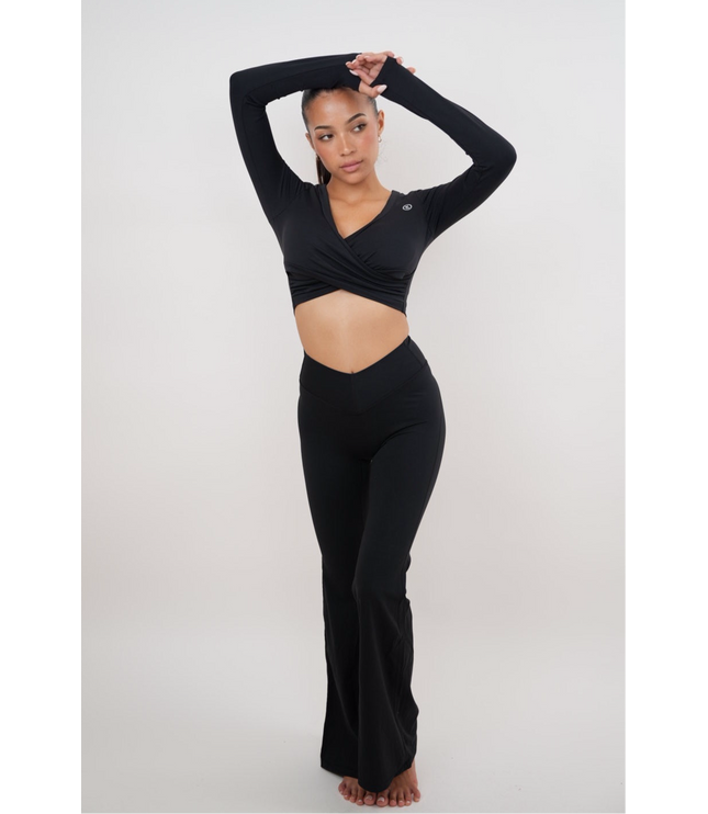 I Am Present Black Stretch Flare Legging