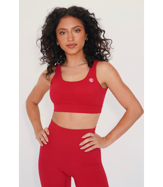 I am Beautifully Radiant Quick Dry Red Sports Bra