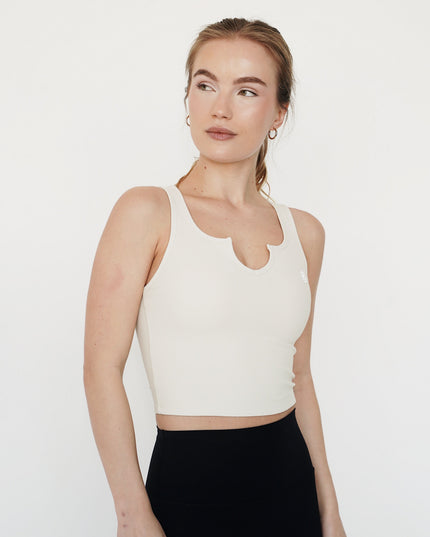I Am Self Love Ribbed Quick-Dry Butter Ivory Tank