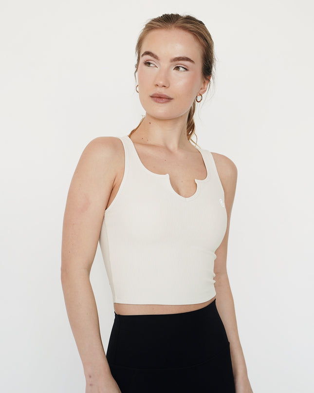 I Am Self Love Ribbed Quick-Dry Butter Ivory Tank