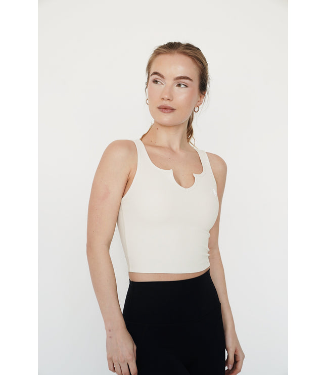 I Am Self Love Ribbed Quick-Dry Butter Ivory Tank