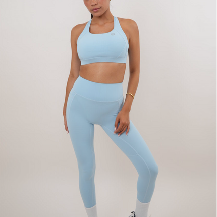 I Am Glowing Sky Blue Quick Dry Butter Legging