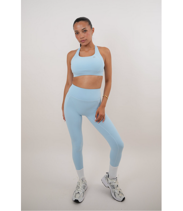 I Am Glowing Sky Blue Quick Dry Butter Legging