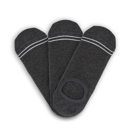 Charcoal Cotton No Show - 3 Pack