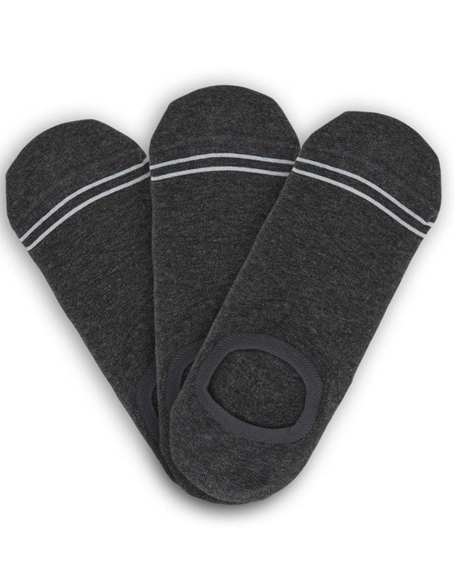 Charcoal Cotton No Show - 3 Pack