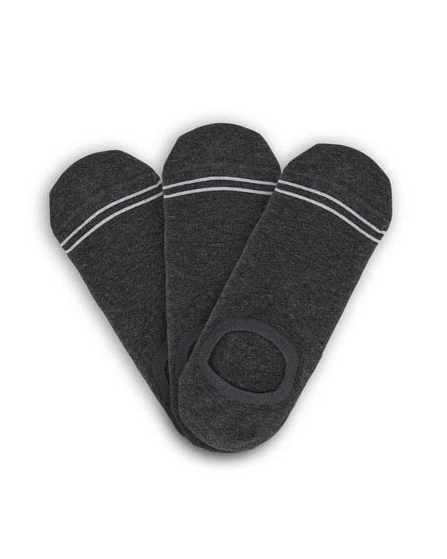 Charcoal Cotton No Show - 3 Pack