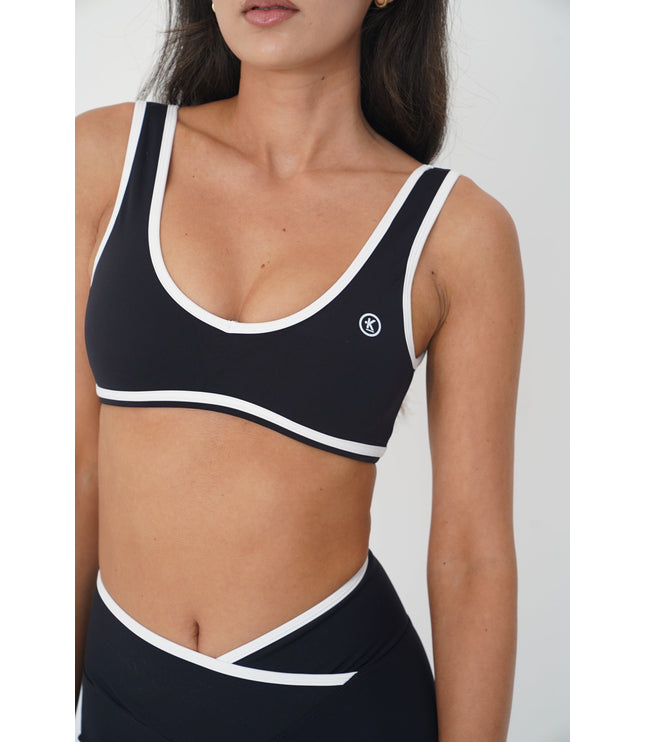 I Am Right Where I Need To Be Black Butter Sports Bra