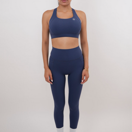 I Am Glowing Navy Blue Quick Dry Butter Legging