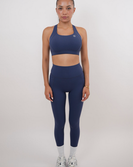I Am Glowing Navy Blue Quick Dry Butter Legging