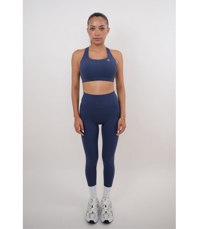 I Am Glowing Navy Blue Quick Dry Butter Legging