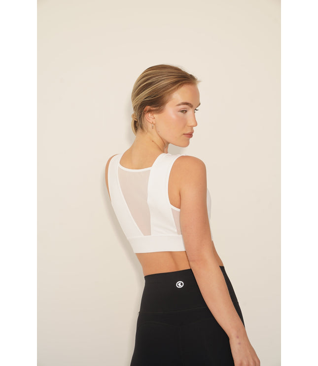 I Am Treasured Mesh Panel Quick Dry Butter White Bra