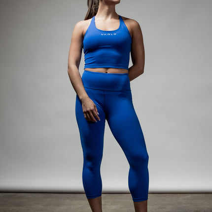 Women's SOHO Cross Back Crop Tank (Neo Blue)