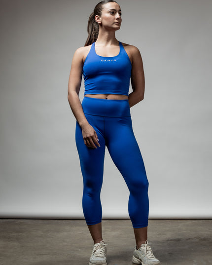 Women's SOHO Cross Back Crop Tank (Neo Blue)